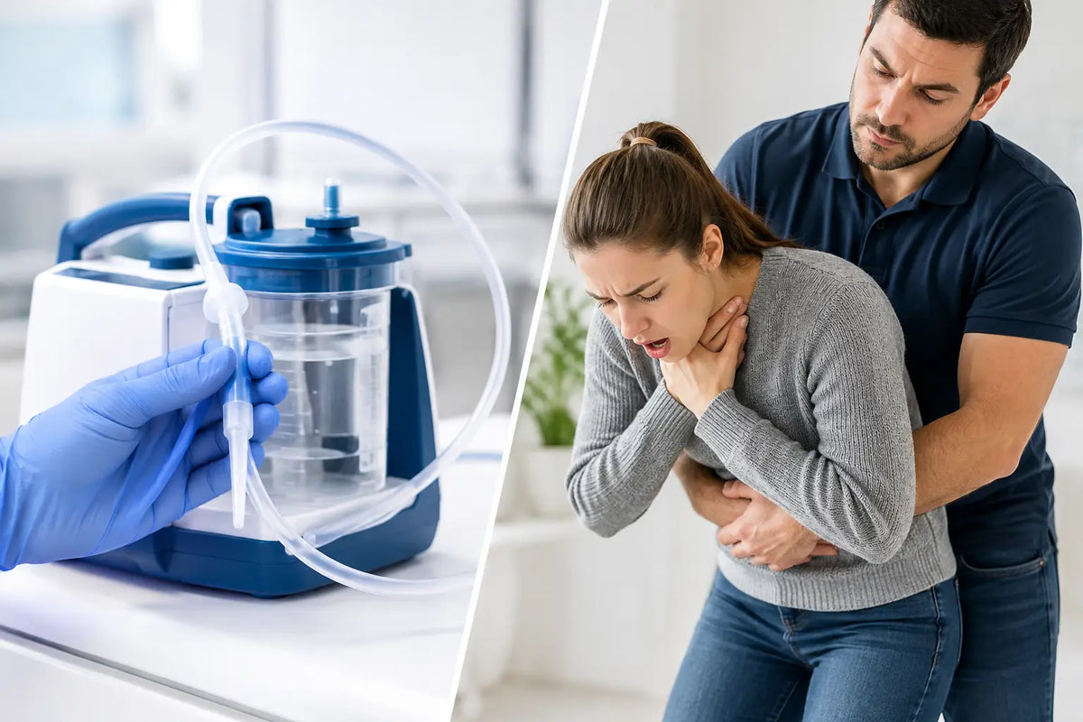 Luftvägssug jämfört med första hjälpen vid kvävning